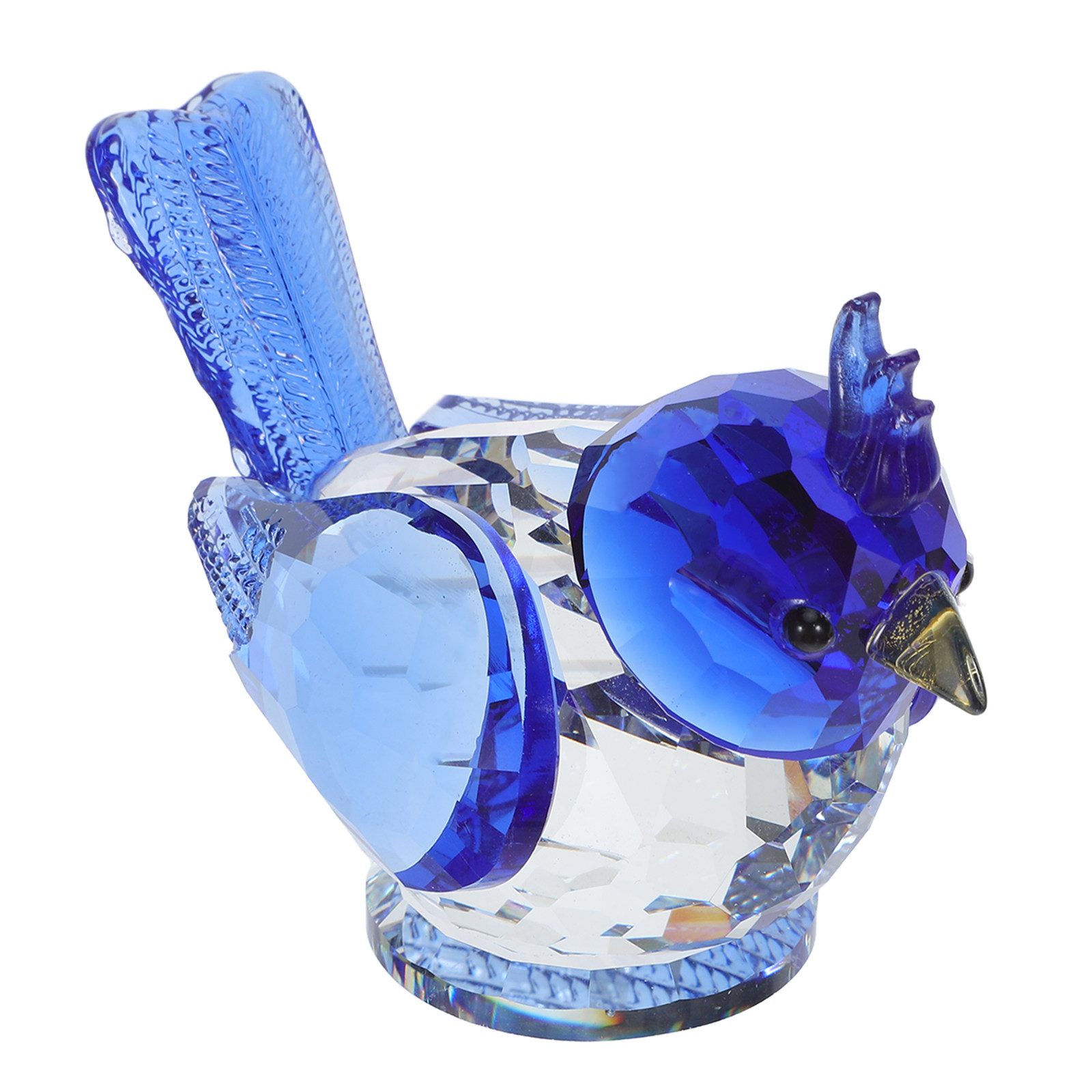 Paper Weight Crystal - 小さなクリスタル製の鳥の彫刻、装飾用のスズメの置物、クリスタル製のテーブルセンターピース、リビングルーム、寝室、オフィスに最適な動物の置物。