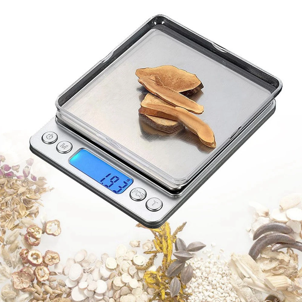 Tape Dispenser Weighted - ジュエリー用デジタルグラム体重計、電子ポケットスケール、小売パッケージなし、500g x 0.01g、1000g 3000g x 0.1g