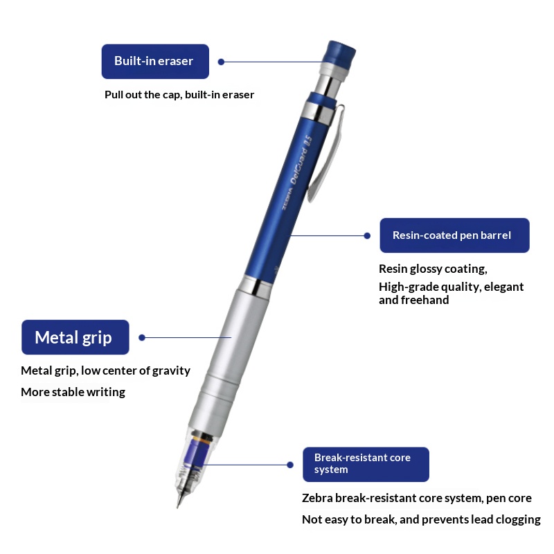 日本ゼブラデルガード MA86 金属シャープペンシル、クラシ - Mechanical Pencil 0.3 のレビューと価格